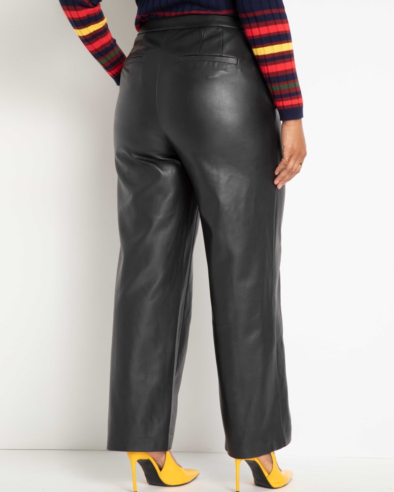 Bre Wide Leg Faux Leather Pant | Black Onyx